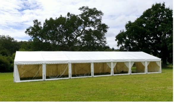 Marquee front facing in the sunshine